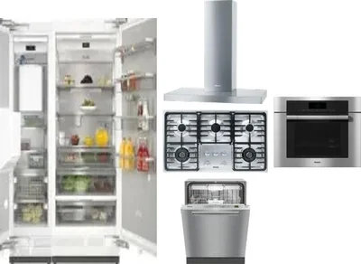 6 Piece Package Includes Refrigerator, Freezer, Cooktop, Wall Oven, Hood And Dishwasher