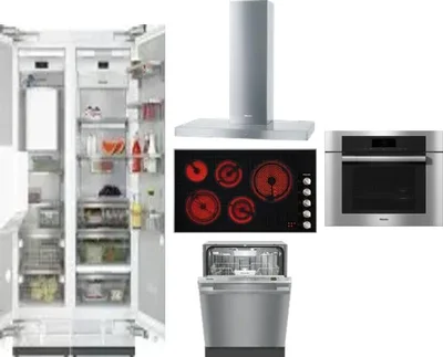 6 Piece Package Includes Refrigerator, Freezer, Cooktop, Wall Oven, Hood And Dishwasher