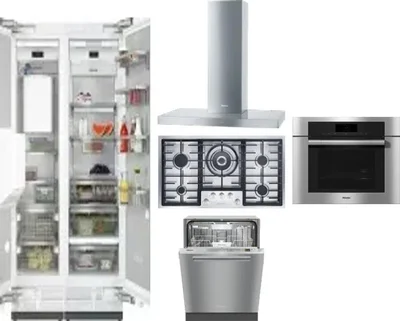 6 Piece Package Includes Refrigerator, Freezer, Cooktop, Wall Oven, Hood And Dishwasher