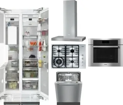 6 Piece Package Includes Refrigerator, Freezer, Cooktop, Wall Oven, Hood And Dishwasher