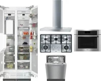 6 Piece Package Includes Refrigerator, Freezer, Cooktop, Wall Oven, Hood And Dishwasher