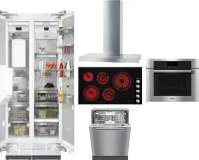6 Piece Package Includes Refrigerator, Freezer, Cooktop, Wall Oven, Hood And Dishwasher
