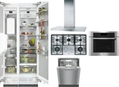 6 Piece Package Includes Refrigerator, Freezer, Cooktop, Wall Oven, Hood And Dishwasher