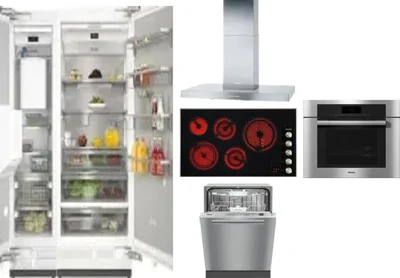 6 Piece Package Includes Refrigerator, Freezer, Cooktop, Wall Oven, Hood And Dishwasher