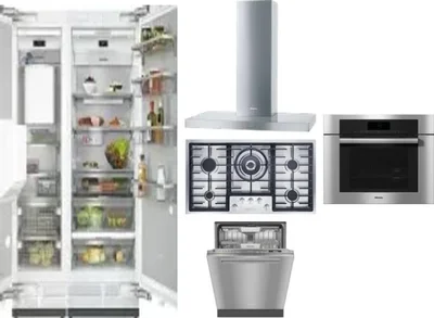 6 Piece Package Includes Refrigerator, Freezer, Cooktop, Wall Oven, Hood And Dishwasher