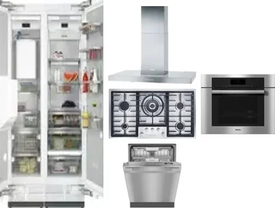 6 Piece Package Includes Refrigerator, Freezer, Cooktop, Wall Oven, Hood And Dishwasher
