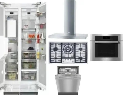 6 Piece Package Includes Refrigerator, Freezer, Cooktop, Wall Oven, Hood And Dishwasher