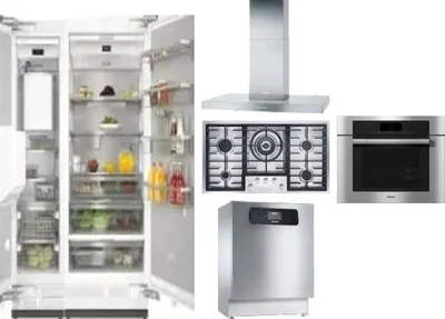6 Piece Package Includes Refrigerator, Freezer, Cooktop, Wall Oven, Hood And Dishwasher