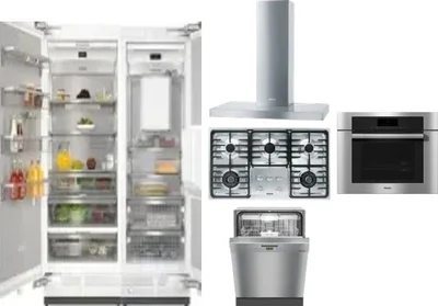 6 Piece Package Includes Refrigerator, Freezer, Cooktop, Wall Oven, Hood And Dishwasher