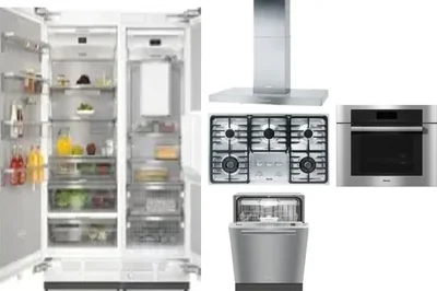 6 Piece Package Includes Refrigerator, Freezer, Cooktop, Wall Oven, Hood And Dishwasher