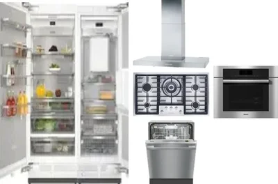 6 Piece Package Includes Refrigerator, Freezer, Cooktop, Wall Oven, Hood And Dishwasher