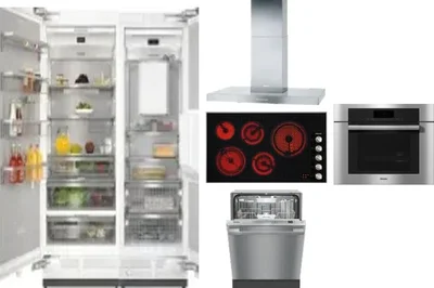 6 Piece Package Includes Refrigerator, Freezer, Cooktop, Wall Oven, Hood And Dishwasher