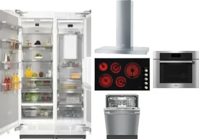 6 Piece Package Includes Refrigerator, Freezer, Cooktop, Wall Oven, Hood And Dishwasher