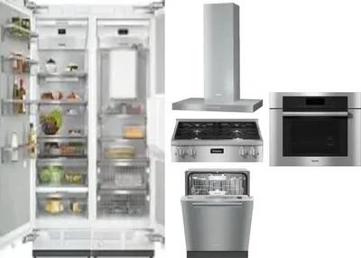 6 Piece Package Includes Refrigerator, Freezer, Cooktop, Wall Oven, Hood And Dishwasher