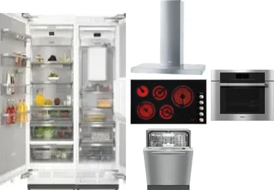 6 Piece Package Includes Refrigerator, Freezer, Cooktop, Wall Oven, Hood And Dishwasher