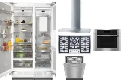 6 Piece Package Includes Refrigerator, Freezer, Cooktop, Wall Oven, Hood And Dishwasher