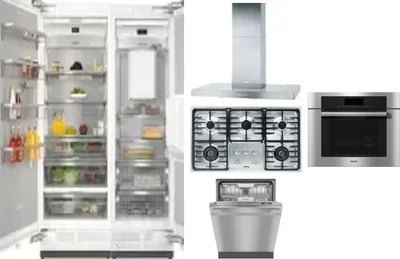 6 Piece Package Includes Refrigerator, Freezer, Cooktop, Wall Oven, Hood And Dishwasher