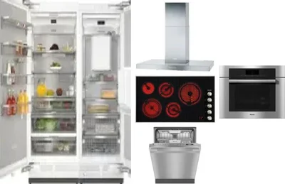 6 Piece Package Includes Refrigerator, Freezer, Cooktop, Wall Oven, Hood And Dishwasher