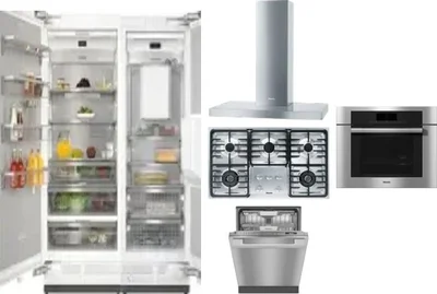 6 Piece Package Includes Refrigerator, Freezer, Cooktop, Wall Oven, Hood And Dishwasher