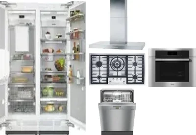 6 Piece Package Includes Refrigerator, Freezer, Cooktop, Wall Oven, Hood And Dishwasher