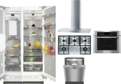 6 Piece Package Includes Refrigerator, Freezer, Cooktop, Wall Oven, Hood And Dishwasher