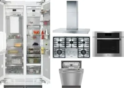 6 Piece Package Includes Refrigerator, Freezer, Cooktop, Wall Oven, Hood And Dishwasher