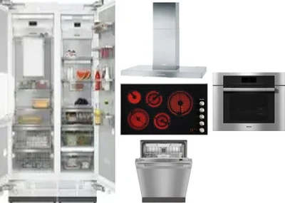 6 Piece Package Includes Refrigerator, Freezer, Cooktop, Wall Oven, Hood And Dishwasher