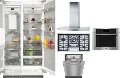 6 Piece Package Includes Refrigerator, Freezer, Cooktop, Wall Oven, Hood And Dishwasher