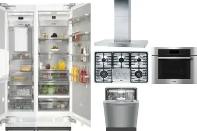 6 Piece Package Includes Refrigerator, Freezer, Cooktop, Wall Oven, Hood And Dishwasher