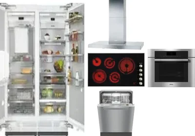 6 Piece Package Includes Refrigerator, Freezer, Cooktop, Wall Oven, Hood And Dishwasher