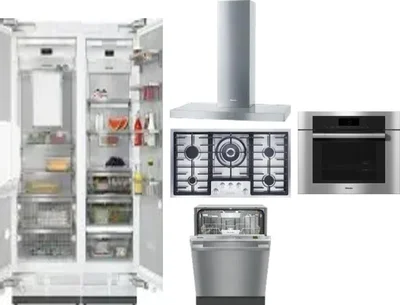 6 Piece Package Includes Refrigerator, Freezer, Cooktop, Wall Oven, Hood And Dishwasher