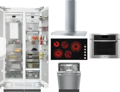 6 Piece Package Includes Refrigerator, Freezer, Cooktop, Wall Oven, Hood And Dishwasher