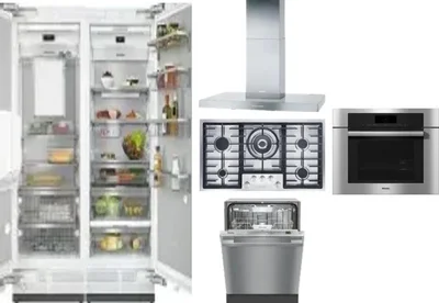 6 Piece Package Includes Refrigerator, Freezer, Cooktop, Wall Oven, Hood And Dishwasher