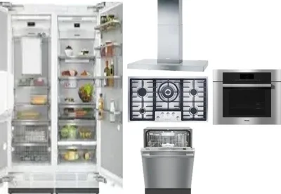 6 Piece Package Includes Refrigerator, Freezer, Cooktop, Wall Oven, Hood And Dishwasher