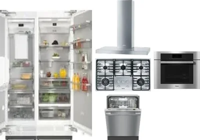 6 Piece Package Includes Refrigerator, Freezer, Cooktop, Wall Oven, Hood And Dishwasher
