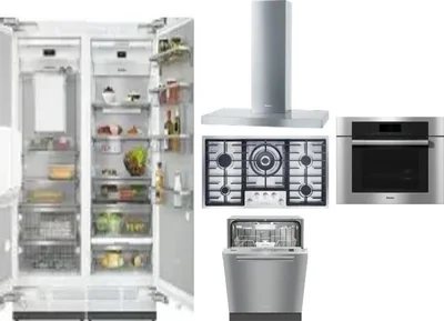 6 Piece Package Includes Refrigerator, Freezer, Cooktop, Wall Oven, Hood And Dishwasher