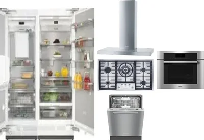 6 Piece Package Includes Refrigerator, Freezer, Cooktop, Wall Oven, Hood And Dishwasher