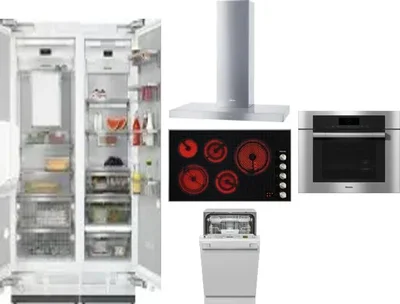 6 Piece Package Includes Refrigerator, Freezer, Cooktop, Wall Oven, Hood And Dishwasher