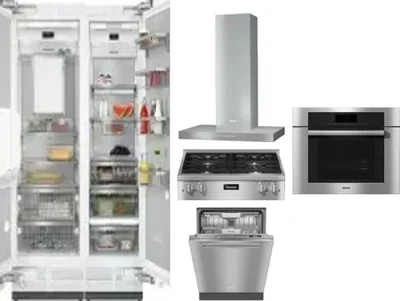 6 Piece Package Includes Refrigerator, Freezer, Cooktop, Wall Oven, Hood And Dishwasher