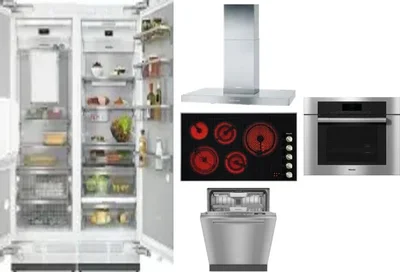 6 Piece Package Includes Refrigerator, Freezer, Cooktop, Wall Oven, Hood And Dishwasher