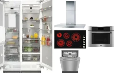 6 Piece Package Includes Refrigerator, Freezer, Cooktop, Wall Oven, Hood And Dishwasher