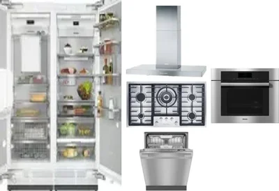 6 Piece Package Includes Refrigerator, Freezer, Cooktop, Wall Oven, Hood And Dishwasher