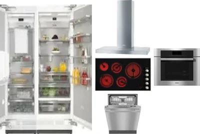 6 Piece Package Includes Refrigerator, Freezer, Cooktop, Wall Oven, Hood And Dishwasher