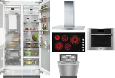 6 Piece Package Includes Refrigerator, Freezer, Cooktop, Wall Oven, Hood And Dishwasher