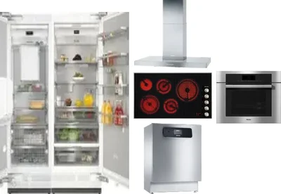6 Piece Package Includes Refrigerator, Freezer, Cooktop, Wall Oven, Hood And Dishwasher