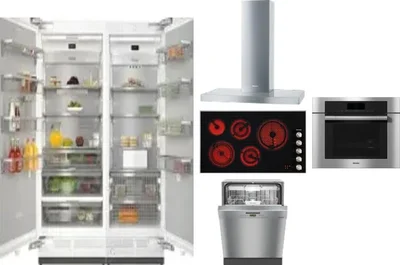 6 Piece Package Includes Refrigerator, Freezer, Cooktop, Wall Oven, Hood And Dishwasher