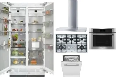 6 Piece Package Includes Refrigerator, Freezer, Cooktop, Wall Oven, Hood And Dishwasher