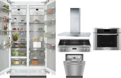 6 Piece Package Includes Refrigerator, Freezer, Cooktop, Wall Oven, Hood And Dishwasher