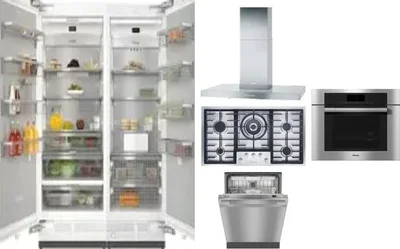 6 Piece Package Includes Refrigerator, Freezer, Cooktop, Wall Oven, Hood And Dishwasher