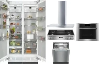 6 Piece Package Includes Refrigerator, Freezer, Cooktop, Wall Oven, Hood And Dishwasher